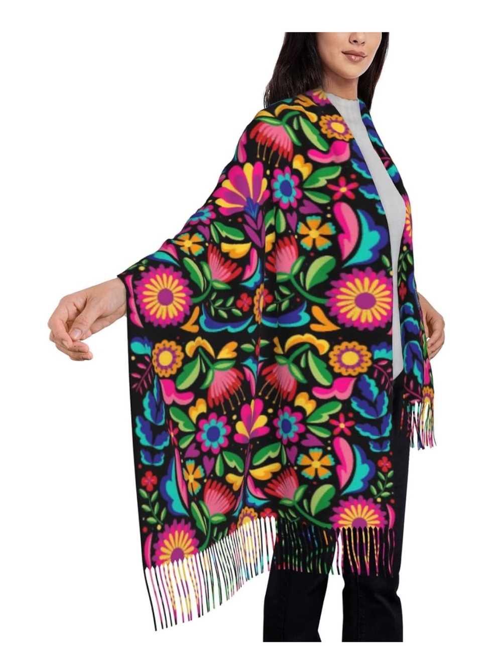 Luxurious Faux Cashmere Feel Shawl Wrap for Women, Soft Warm Blanket Scarf new